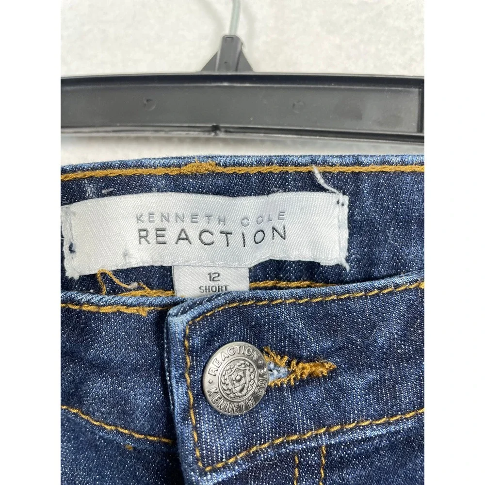 Kenneth Cole Reaction Denim‎ Jeans Womens Size 12 Short Dark Wash